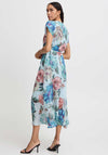B.Young Jaquelyn Floral Chiffon Maxi  Dress, Clearwater