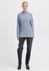 b.young Cable Knit Jumper, Blue