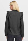 b.young Ruffle Detail Blouse, Dark Grey