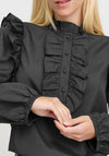 b.young Ruffle Detail Blouse, Dark Grey