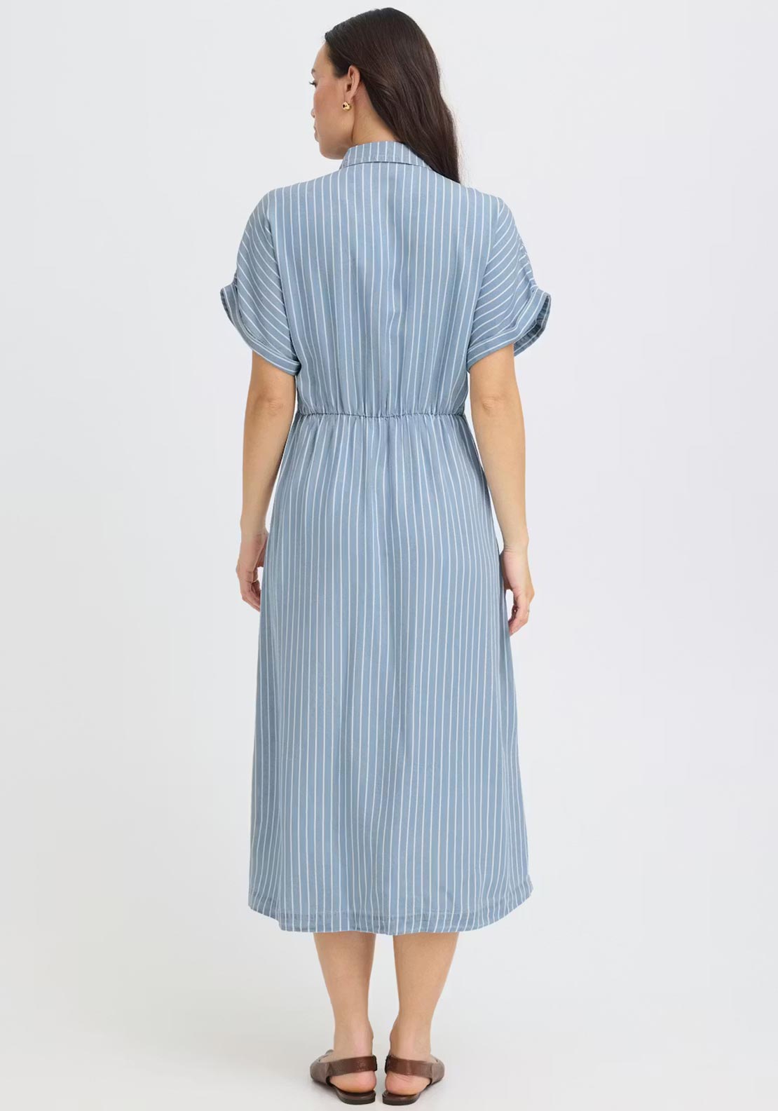 B.Young Kosmo Striped Midi Shirt Dress, Blue