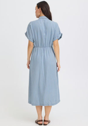 B.Young Kosmo Striped Midi Shirt Dress, Blue