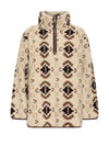 B.Young Cillian Printed Half Zip Fleece, Beige