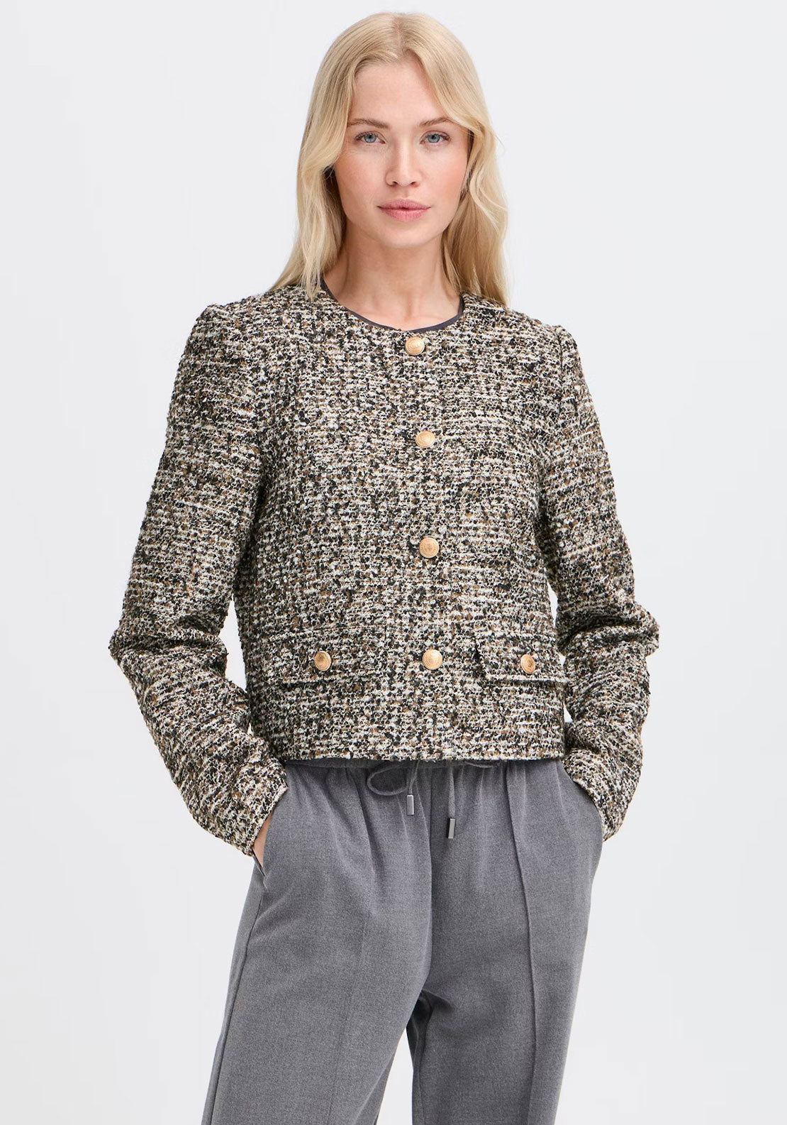 B.Young Docima Wool Knit Jacket, Black