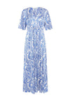B.Young Farinela Vintage Floral Long Dress, Palace Blue