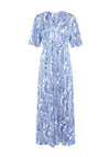 B.Young Farinela Vintage Floral Long Dress, Palace Blue