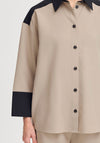 B. Young Idde Colour Block Shirt, Beige and Black