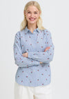 B.Young Fenix Cherry Embroidered Striped Shirt, Blue