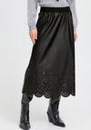 B. Young Deniso Laser Cut Faux Leather Skirt, Black