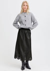 B. Young Deniso Laser Cut Faux Leather Skirt, Black