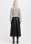 B. Young Deniso Laser Cut Faux Leather Skirt, Black