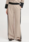 B.Young Idde Contrast Stripe Trousers, Beige and Black