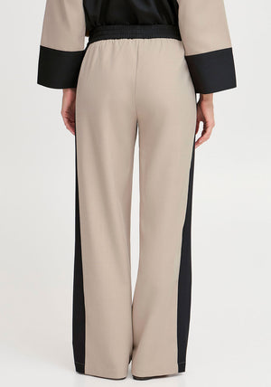 B.Young Idde Contrast Stripe Trousers, Beige and Black