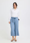 B. Young Kosmo Cropped with Belt Trousers, Light Blue