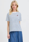B.Young Pandinna Cherry Embroidered Striped T-Shirt, Navy