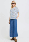 B.Young Pandinna Cherry Embroidered Striped T-Shirt, Navy