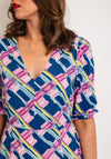 B.Young Josal Print Knee Length Dress, True Navy Mix