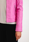 B.young Acom Faux Leather Biker Jacket, Super Pink