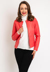 B.young Acom Faux Leather Biker Jacket, Cayenne