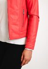 B.young Acom Faux Leather Biker Jacket, Cayenne