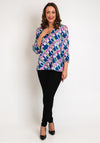 B.Young Josa Print Loose Fit Blouse, True Navy Mix