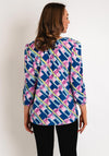 B.Young Josa Print Loose Fit Blouse, True Navy Mix