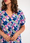 B.Young Josa V-Neck Print Blouse, True Navy Mix