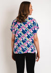 B.Young Josa V-Neck Print Blouse, True Navy Mix