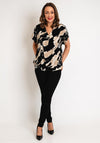 B.Young Josa V-Neck Marble Print Blouse, Birch Mix