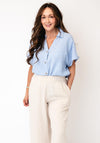 B. Young Falakka Striped Button Down Shirt, Blue and White
