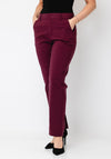 B. Young Straight Leg Tailored Trousers, Wine