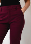 B. Young Straight Leg Tailored Trousers, Wine