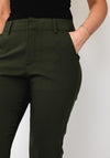 B. Young Straight Leg Tailored Trousers, Green