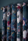Clarke and Clarke Bouquet Lined Eyelet Curtains, Damson