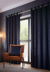 Clarke and Clarke Vienna Lined Eyelet Curtains, Midnight