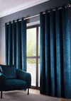Clarke and Clarke Vienna Lined Eyelet Curtains, Peacock