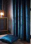 Clarke and Clarke Vienna Lined Eyelet Curtains, Peacock