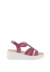 CallagHan Bera Leather Cut Out Sandals, Magenta