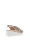 CallagHan Bera Leather Pearlescent Platform Sandals, Mink