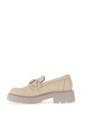 CallagHan Isasa Pebbled Leather Loafers, Beige