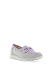CallagHan Leather Shimmering Mesh Loafers, Lavender
