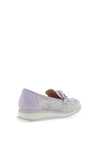CallagHan Leather Shimmering Mesh Loafers, Lavender