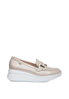 CallagHan Hanna Leather Pearlescent Platform Loafers, Beige