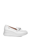 CallagHan Hanna Leather Pearlescent Platform Loafers, White