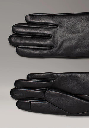 Calvin Klein Leather Touch-Screen Gloves, Black