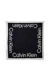 Calvin Klein Contrast Logo Jacquard Scarf, Black & Cream