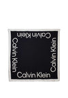 Calvin Klein Contrast Logo Jacquard Scarf, Black & Cream