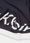 Calvin Klein Contrast Logo Jacquard Scarf, Black & Cream