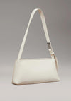 Calvin Klein Logo Embossed Shoulder Bag, Cream