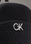 Calvin Klein Monogram Print Dome Backpack, Black